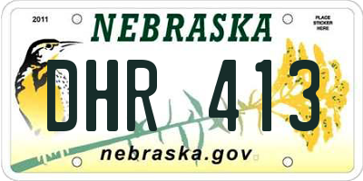 NE license plate DHR413