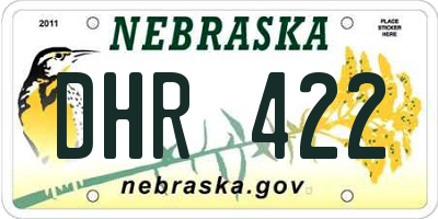 NE license plate DHR422