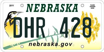 NE license plate DHR428