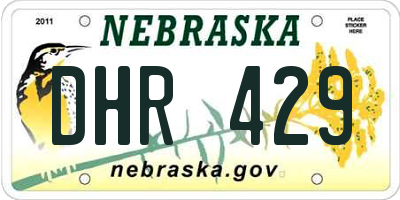 NE license plate DHR429