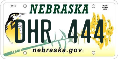 NE license plate DHR444