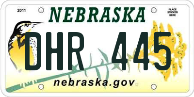 NE license plate DHR445