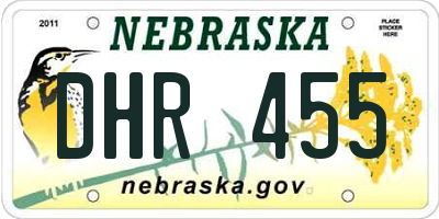 NE license plate DHR455