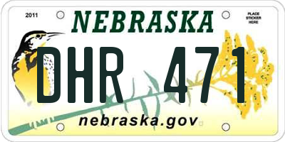 NE license plate DHR471
