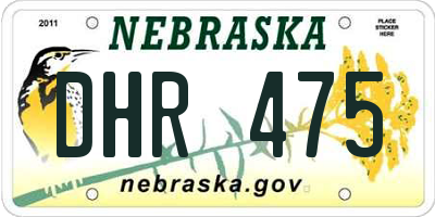 NE license plate DHR475
