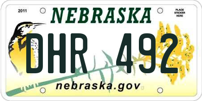 NE license plate DHR492