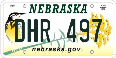 NE license plate DHR497