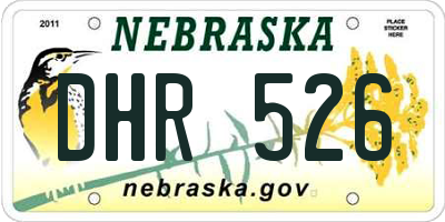 NE license plate DHR526
