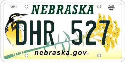 NE license plate DHR527