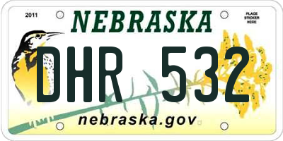 NE license plate DHR532