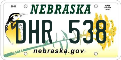 NE license plate DHR538