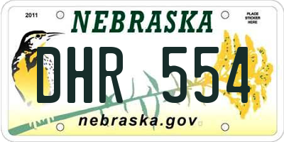NE license plate DHR554