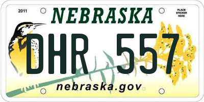 NE license plate DHR557