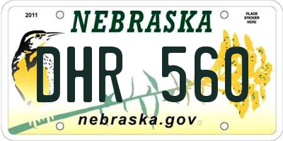 NE license plate DHR560