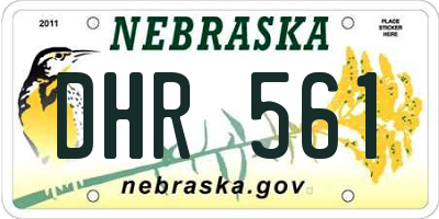 NE license plate DHR561