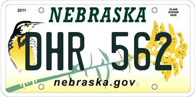 NE license plate DHR562
