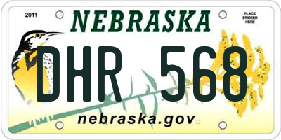 NE license plate DHR568