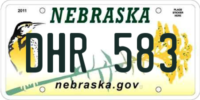 NE license plate DHR583