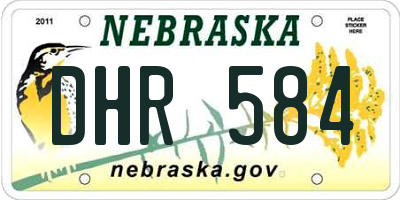 NE license plate DHR584
