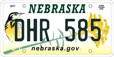 NE license plate DHR585