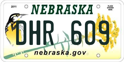 NE license plate DHR609