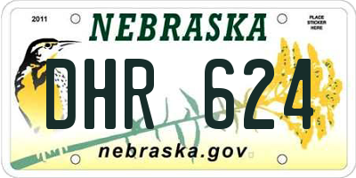 NE license plate DHR624