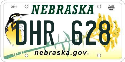 NE license plate DHR628