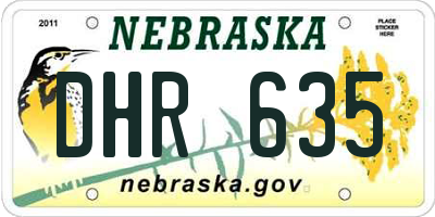 NE license plate DHR635