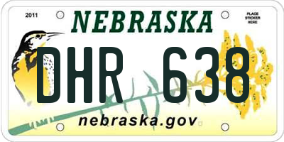 NE license plate DHR638