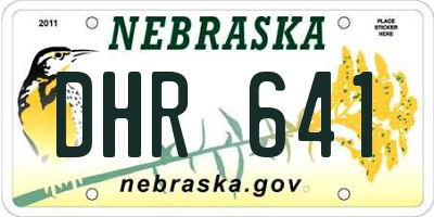 NE license plate DHR641