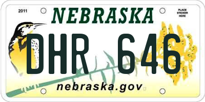 NE license plate DHR646
