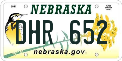 NE license plate DHR652