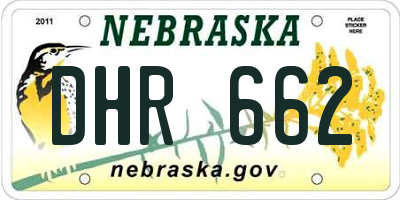 NE license plate DHR662