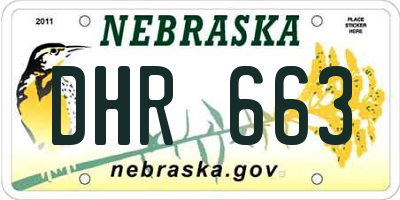 NE license plate DHR663