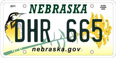NE license plate DHR665