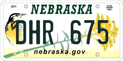 NE license plate DHR675