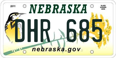 NE license plate DHR685