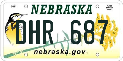 NE license plate DHR687