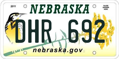 NE license plate DHR692