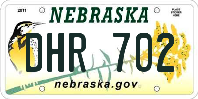 NE license plate DHR702