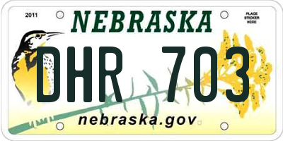 NE license plate DHR703