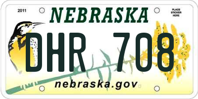 NE license plate DHR708