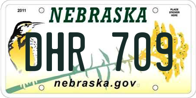 NE license plate DHR709