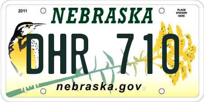 NE license plate DHR710
