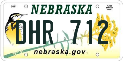 NE license plate DHR712