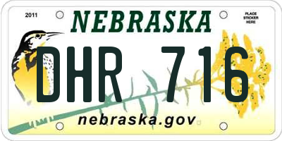 NE license plate DHR716