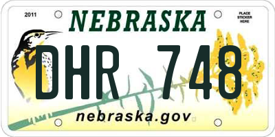 NE license plate DHR748