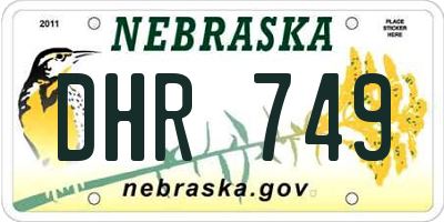 NE license plate DHR749