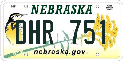 NE license plate DHR751