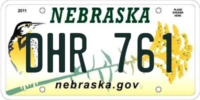 NE license plate DHR761